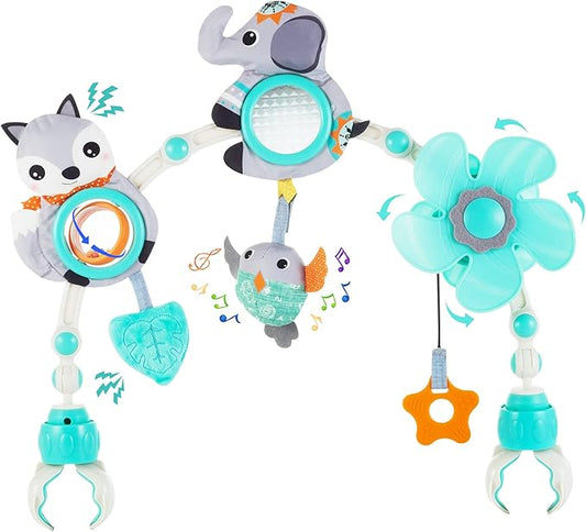 Adjustable Arch Bassinet Toys for Infant & Toddlers, Stroller Arch, Baby Crib Toys with Fascinating Hanging for Stimulating Baby’s Senses and Developing Motor Skills-CubbioJoy