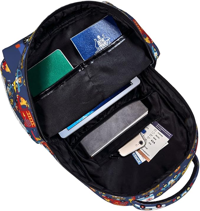 Cartoon Car Animal Backpack For Kids School Boys Girls, Bear & Traffic Light Design, Lightweight Waterproof Ergonomic Backpack For Age 3-5 5-7 7-9 9-12 School Book Bag Daypack Outdoor Play-CubbioJoy