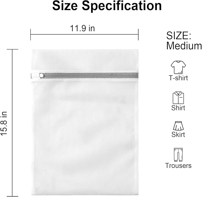 3 Pack Mesh Laundry Bags Medium by MDSXO- Fine Durable Lingerie Delicates Bag for Washing Machine for Socks, Bra, Mask,Underwear 12 * 16 inch [3 Pack]-CubbioJoy