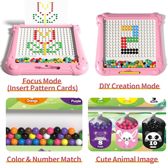 2-IN-1 Large Magnetic Drawing Board for Toddlers Kids, Magnetic Color and Number Maze, Magnetic Dot Art Board for Kids, Montessori Education Travel Toys for Boys Girls Age 3 4 5 6 7 8 Years Old-CubbioJoy