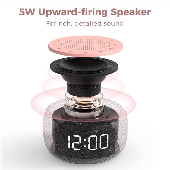 Buffbee Sound Machine & Alarm Clock 2-in-1-0-100% Display Dimmer, Under Light, Sleep Timer, Precise 30-Level Volume Control White Noise Machine-CubbioJoy