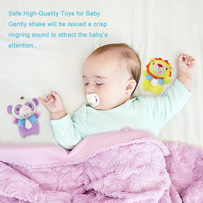 BLOOBLOOMAX Sock rattles for Babies 0-24 Months Baby Animal Foot Finder Educational Toys-CubbioJoy