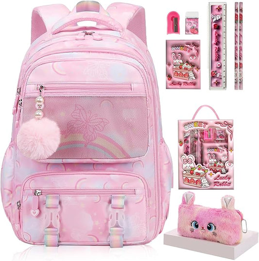 Aesthetic Kawaii Rainbow Backpack-CubbioJoy