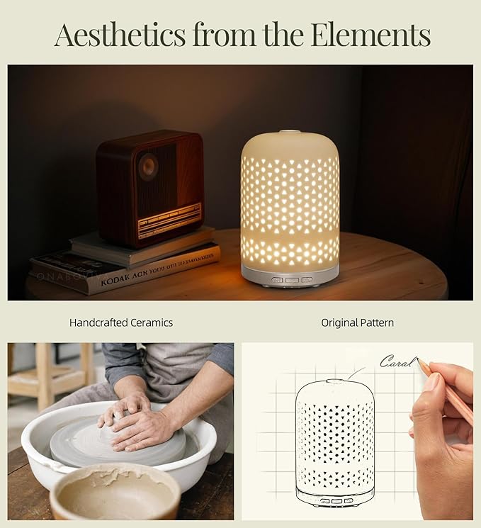 Aromatherapy Diffuser – Ultrasonic Essential Oil Diffuser, Health Night Light, Timer & Auto Shut-Off, BPA-Free, 120ml Diffusers for Home, Office, or Spa-CubbioJoy