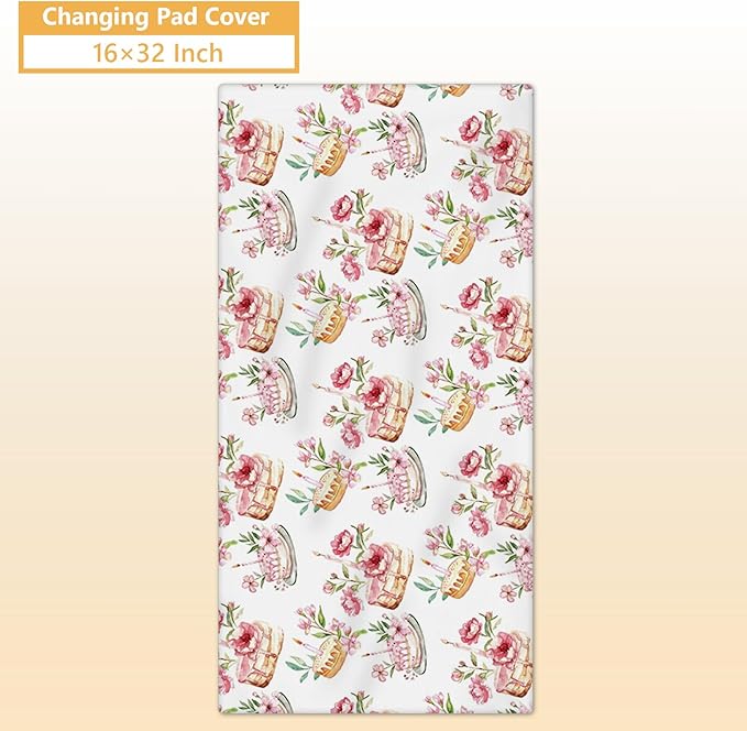 Custom Baby Crib Bedding Set - 5 Pcs Personalized Name Pink Dinosaurs Crib Set for Infants Toddlers Girls - Soft Double Layer Nursery Bedding Set - Customized Present for Birthday Baby Shower-CubbioJoy