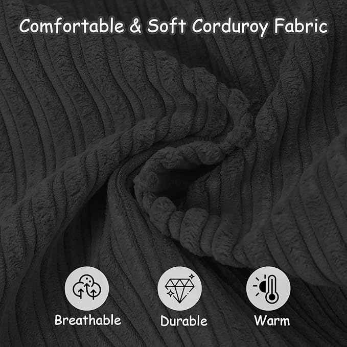 COMAX Bean Bag Chair for Kids 8-12, Toddler Beanbag Bed Corduroy, Convertible Child Bean Chair to Floor Mattress with Filler, Kid Reading Comfy Lounge Couch for Boys and Girls Bedroom, Dark Grey-CubbioJoy