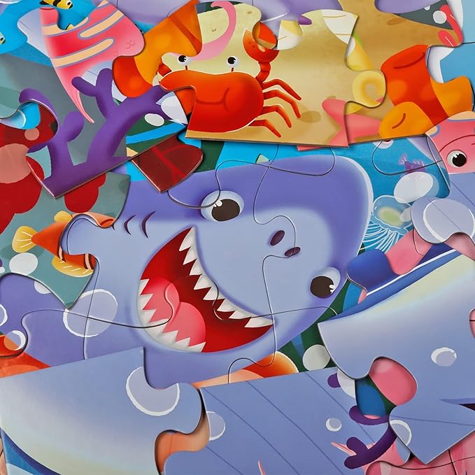 Jumbo Floor Puzzle for Kids Underwater Jigsaw Large Puzzles 48 Piece for Toddler Children Learning Preschool Educational Intellectual Development Toys 3-5 4-8 Years Old Gift for Boys and Girls-CubbioJoy