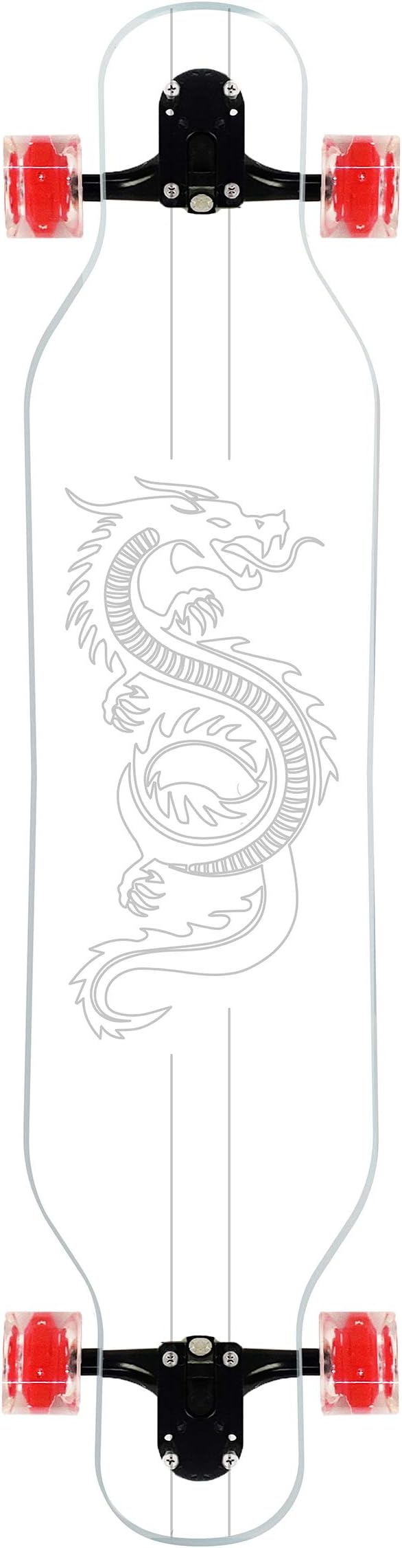 Clear Longboard Skateboard - Transparent Acrylic Long Boards with Light-Up LED Wheels for Smooth Rides - Ride The Streets in Style with Longboard Built for Beginners & Pros Alike-CubbioJoy