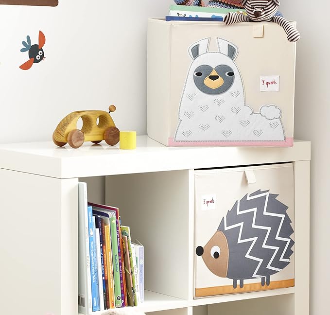 3 Sprouts Toy Storage Organizer: Toy Box Cube Organizer for Playroom, Nursery - Foldable Storage Bin - Llama-CubbioJoy