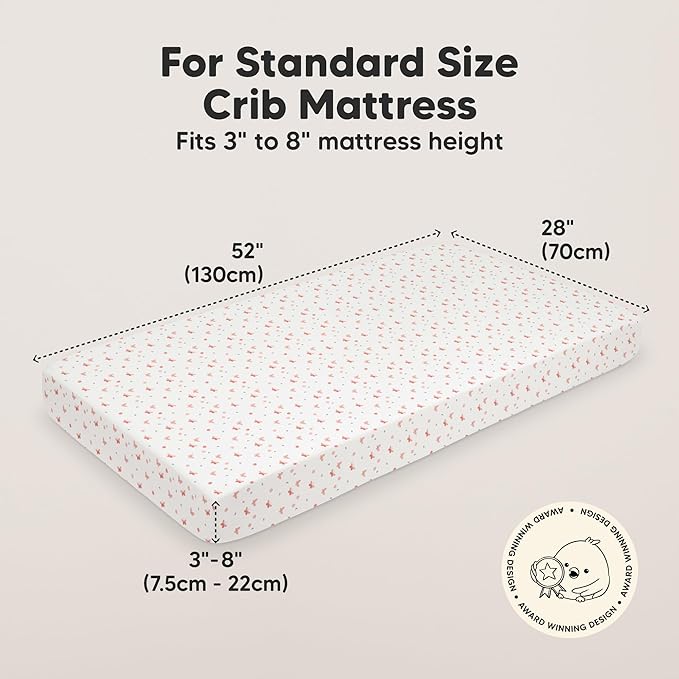 KeaBabies 2-Pack Organic Crib Sheets for Boys, Girls - 52x28 Fitted Crib Mattress Sheet Neutral, Breathable Jersey Cotton Cover for Baby Bed, Toddler Mattress, Soft & Cute Prints (Butterflies)-CubbioJoy
