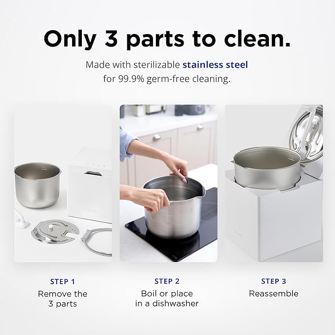 Carepod Cube Plus X50V Stainless Steel Humidifier - Easy to Clean, 3 Mist Level settings, Auto-Humidity & Auto Shut-Off Feature, One Touch Built-in Sanitization, No Filters, Lasts 32Hrs (1.1Gal/4.2L)-CubbioJoy