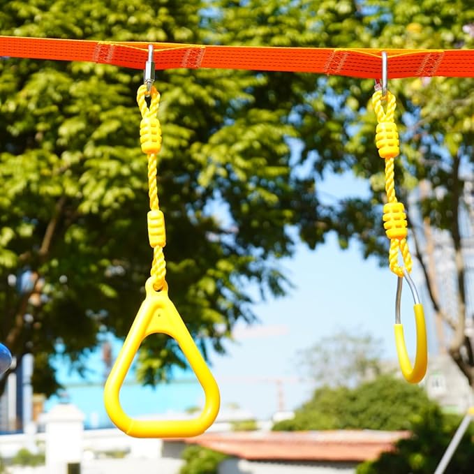 Climbing Gymnastic Rings for Kids - Strong Obstacle Course Ninja Ring Monkey Bars for Outdoor Backyard Play Sets, Swing Set-CubbioJoy