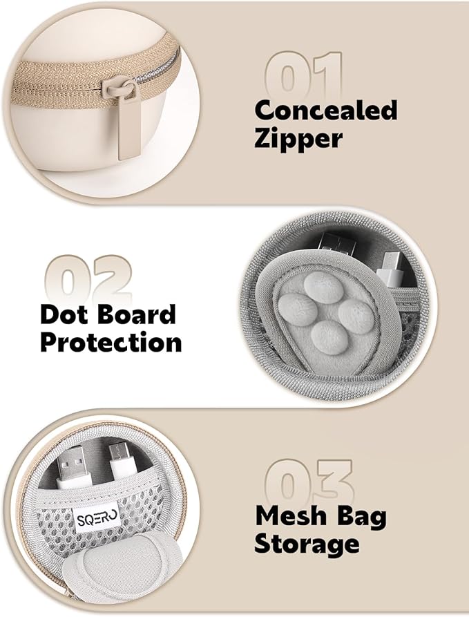 Carrying Case for Babelio White Noise Machine, Mini Sound Machine Protective Compact Traveling Storage Bag, Scratches Shockproof Waterproof (Only Case) (Beige, S)-CubbioJoy