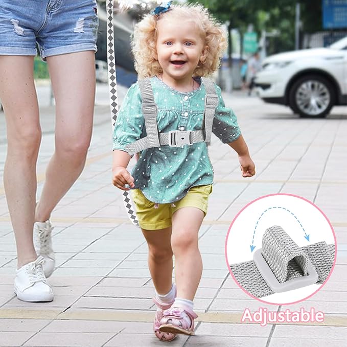 Accmor Toddler Harness Leash + Anti Lost Wrist Link, Cute Deer Kids Harness with Leash, Collapsible Child Leash Baby Walking Harness Protector Wristband Strap for Baby Girls Outdoor-CubbioJoy