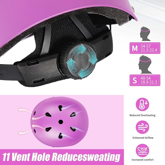 Kids Bike Helmet Set Adjustable Helmet for Ages 3-15 Kids Toddler Boys Girls Youth, Multi-Sport Bicycle Skateboarding Football Rollerskating Scooter Rollerblade Balance Bike Helmets-CubbioJoy