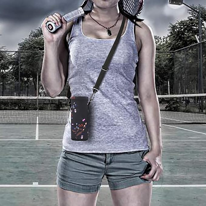 AUPET Water Bottle Sling Bag Carrier Crossbody Sleeve,Insulated Neoprene Bottle Case Holder Pouch Cover 500ML/17oz with Shoulder Strap for Walking Women Men-CubbioJoy