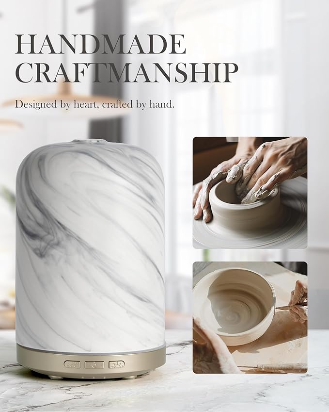 Aromatherapy Diffuser – Ultrasonic Essential Oil Diffuser, Health Night Light, Timer & Auto Shut-Off, BPA-Free, 120ml Diffusers for Home, Office, or Spa-CubbioJoy