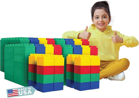 Big Blocks for Kids Ages 4-8 — Indoor & Outdoor Blocks for Kids Games — Large Building Blocks (192 pc) Jumbo Set-CubbioJoy