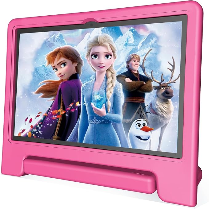 JREN Tablet for Kids｜10.1 Inch Kids Tablet Android 14｜Octa-core｜64GB｜WiFi ｜Bluetooth｜Parental Control｜Children Content｜Children Toddler Pink Girls Gift-CubbioJoy