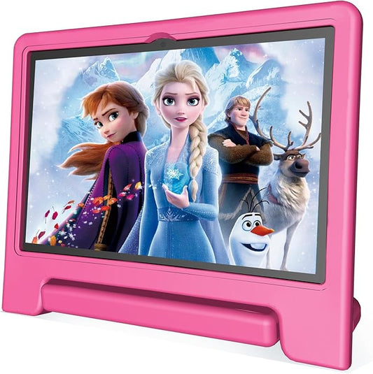 JREN Tablet for Kids｜10.1 Inch Kids Tablet Android 14｜Octa-core｜64GB｜WiFi ｜Bluetooth｜Parental Control｜Children Content｜Children Toddler Pink Girls Gift-CubbioJoy