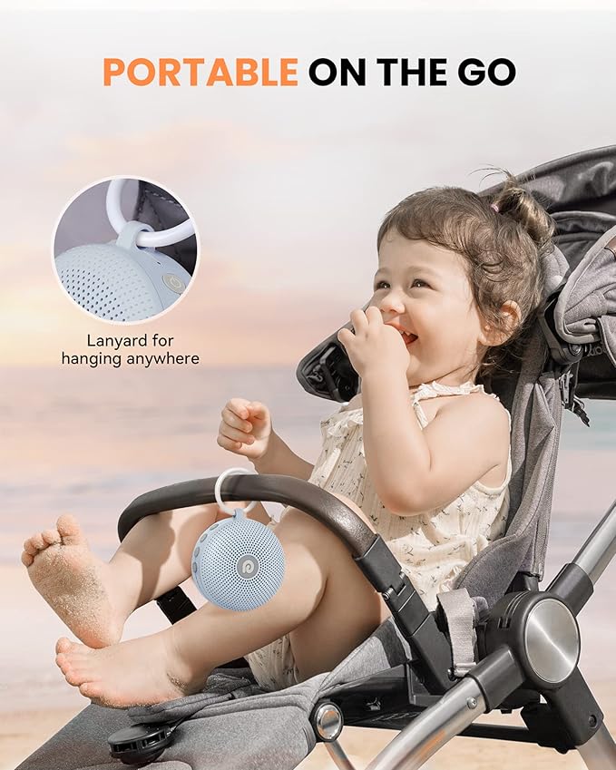 Dreamegg White Noise Machine - Portable Sound Machine for Baby Adult, Features Powerful Battery, 21 Soothing Sound, Noise Canceling for Office & Sleeping, Sound Therapy for Home, Travel(2Light Blue)-CubbioJoy