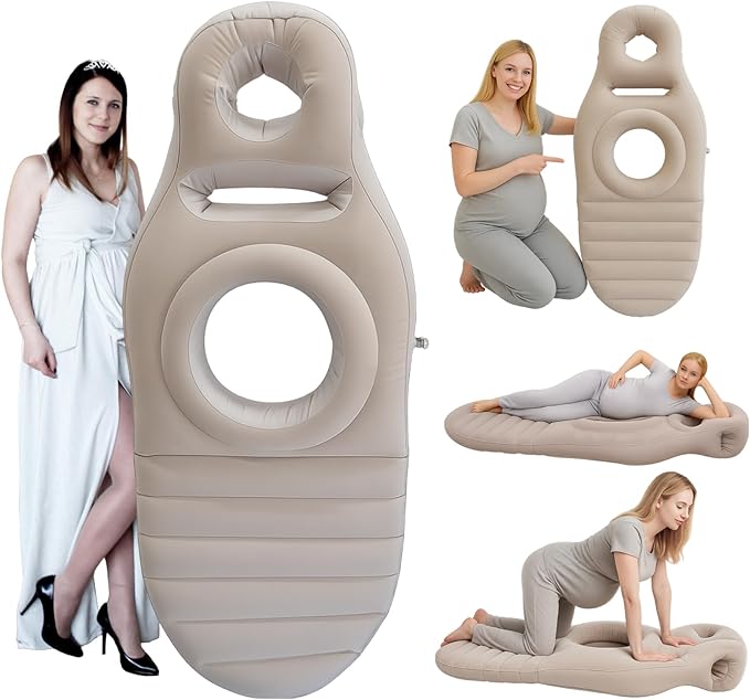 Inflatable Pregnancy Belly Mattress, Float with Abdominal Hole Full Body Inflatable Bed for Pregnant Women, The Best Pregnancy Pillow for Sleeping Prone - Relieves Back Hip Pain-CubbioJoy