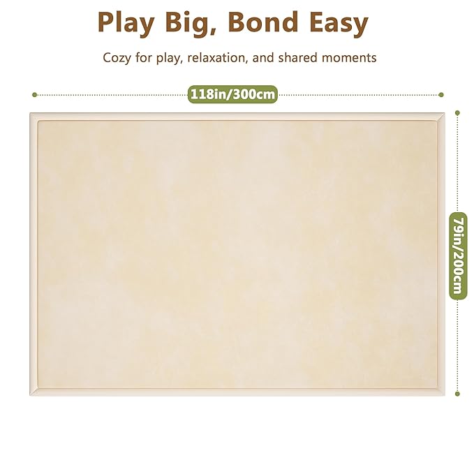 Baby Play Mat for Floor, 1.3'' Thick Memory Foam Tummy Time Mat - Super Soft Coral Velvet Nursery Rug with Non-Slip Backing, Crawling Rug for Toddlers/Infants, Yoga & Tatami Use, 79''x 118''-CubbioJoy