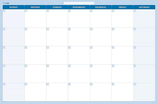 30-Day 1-Month Dry and Wet Erasable Wall Calendar Planner (Horizontal 32" 48", Sky Blue)-CubbioJoy