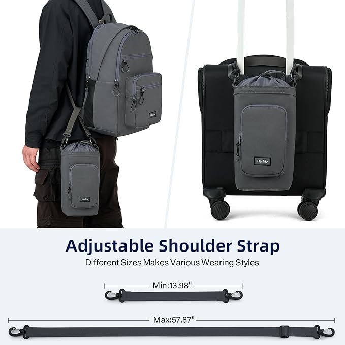 Insulated Water Bottle Carrier Bag with Strap Phone Pocket for 25/32/40/64 oz Tumbler Cup, Water Bottle Holder-CubbioJoy