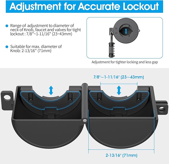 AST Door Knob Lockout Device with Passcode Padlock, Childproof Door Knob Cover, Lock Out to Smart Doorknob. Safety Cover for Faucet, Valve, Spigot. Prevent Access to Keyhole, Matte Black-CubbioJoy