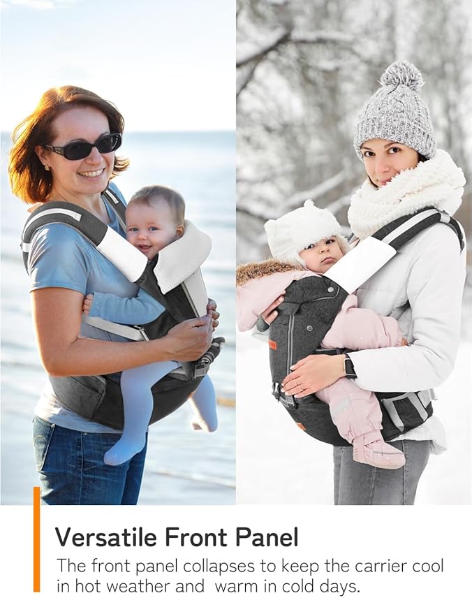 besrey Baby Carrier Hip Seat for Dad, Front Summer Infant Carrier Newborn to Toddler, Plus Men Backpack Holder, Harness for Carrying Infant, Hip Seat with Strap-CubbioJoy