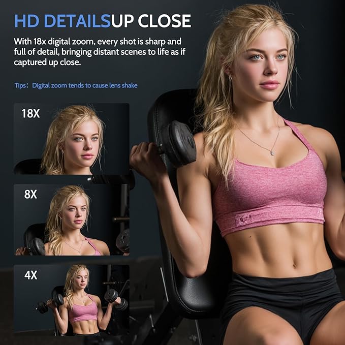 5K Digital Camera, Dual Screens Camera with 18X Digital Zoom, Compact Vlogging Camera for Teens, Beginner-Friendly Gift Pack, 32GB Card & 2 Batteries, Black-CubbioJoy