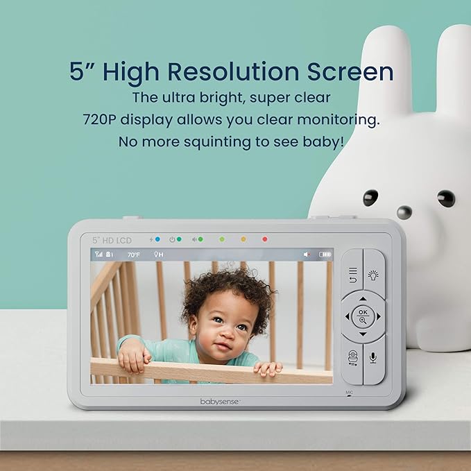 Babysense True Sleep HD Video Baby Monitor with Camera and Audio & Baby Sleep Breathing Movement Monitor, No Wifi, Non Wearable Non Contact Monitoring with 2 Under-Mattress Sensors, Full Crib Coverage-CubbioJoy