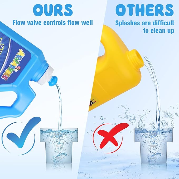 Bubble Solution Refill 70 OZ | Pre-Mix Premium Bubble Refill Solution No Measuring Required | Bubbles for Kids | Bubbles Refills | Bubbles Bulk | Bubble Machine Solution | Kids Easy Grip Bottle-CubbioJoy