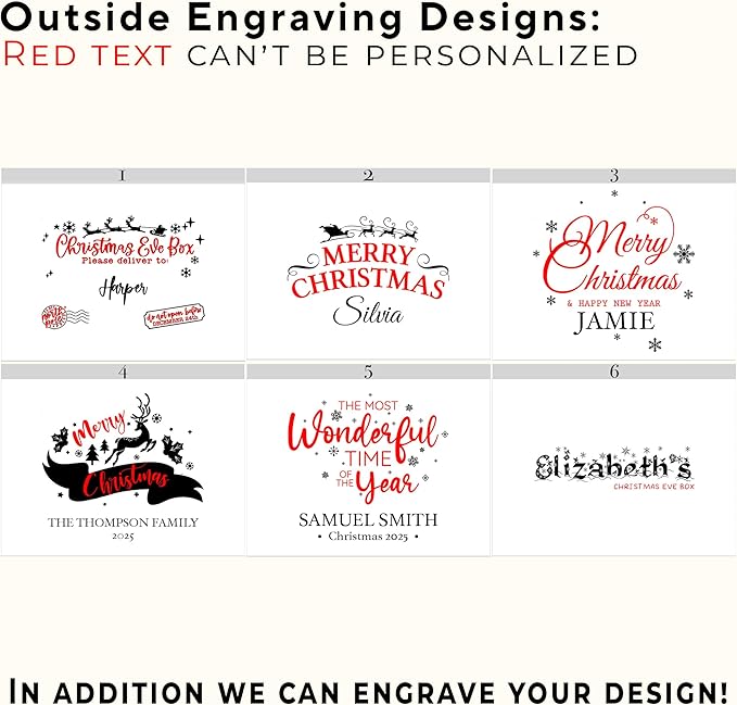 Custom Christmas Eve Box - North Pole Delivery Box - Xmas Gift Boxes for Gifts - Christmas Tree Present Boxes Personalized - Large Santa Storage Chest - Reusable Holiday Decor 11 x 8 x 4.75 in-CubbioJoy