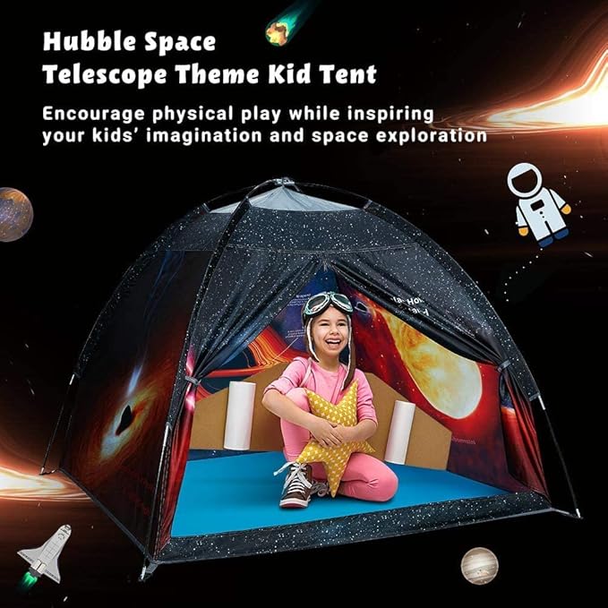 Black Hole Play Tents- Space World Dome Tent Playhouse- Imaginative Play Popup Tent for Outdoor and Indoor Fun-Kids Astronaut Space for Boys and Girls- 47" x 47" x 43 "-CubbioJoy