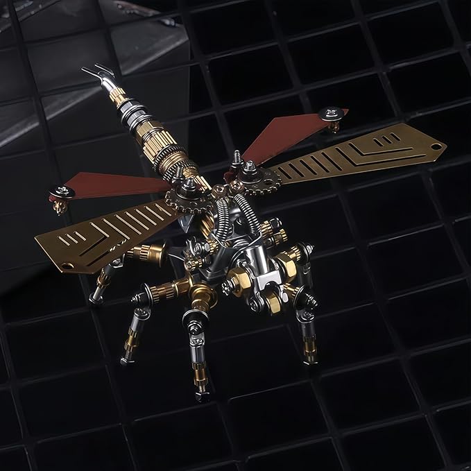 Adult 3D Metal Puzzle, Punk Insect Model Set, 3D Mechanical Insect Building Block Puzzle, Fun DIY Assembly, high-end Men's Gift. (Metal Dragonfly)-CubbioJoy