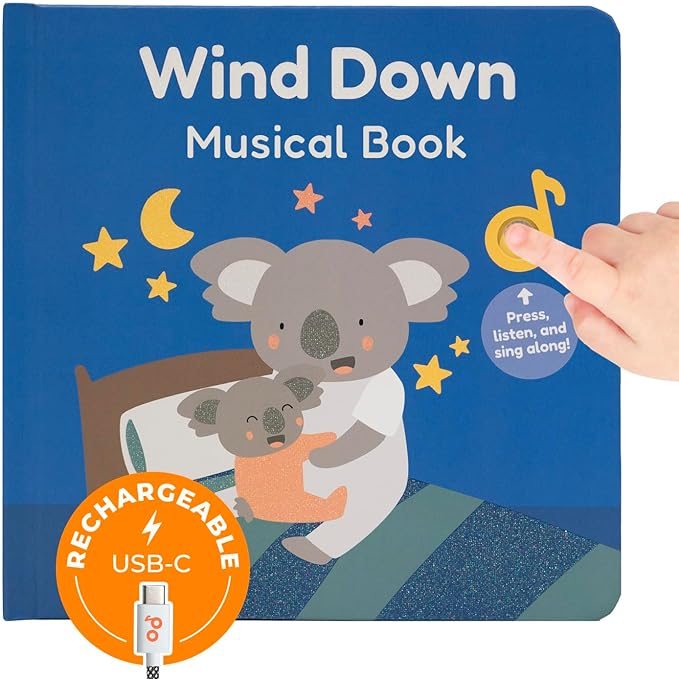 Cali’s Books Wind Down – USB-C Rechargeable Baby Book for Toddlers 1-3 | Expert-Designed Bedtime Musical Book with Gentle Activities and Affirmations for a Calming Nightly Routine-CubbioJoy