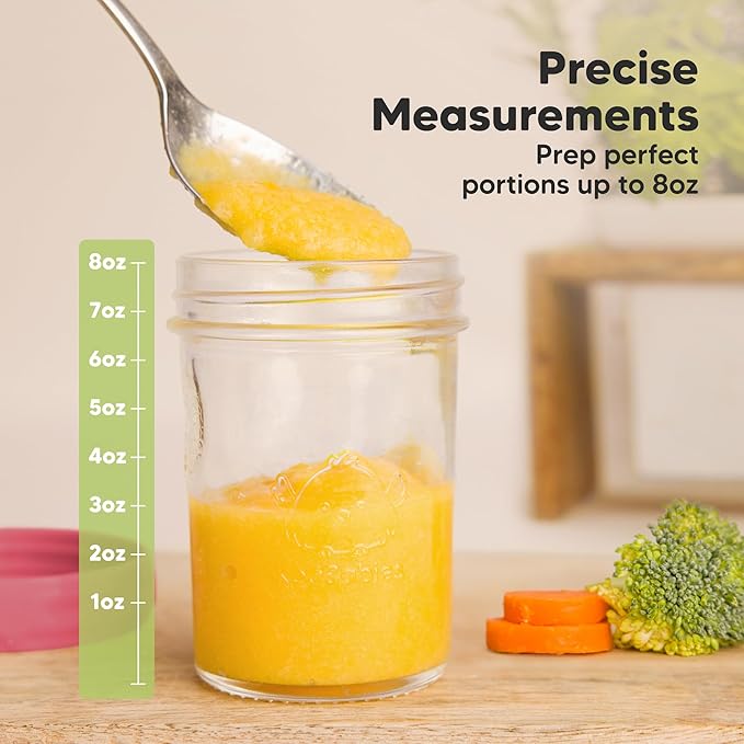KeaBabies 4pk 8oz Glass Baby Food Containers with Lids - Leak-Proof, Microwavable Small Glass Jars, Baby Purees & Toddler Snack Storage Containers, BPA-Free, Dishwasher & Freezer Safe (Nord)-CubbioJoy