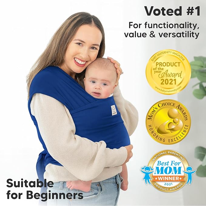 KeaBabies Baby Wrap Carrier - All in 1 Original Baby Carrier Newborn to Toddler Sling, Easy to Wear, Hands Free Bonding, Lightweight, Breathable Infant Wraps (Cobalt Blue)-CubbioJoy