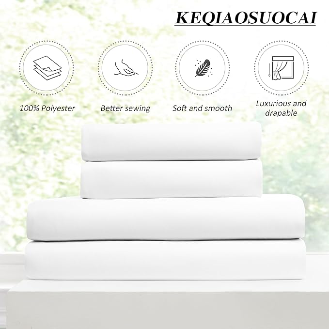 KEQIAOSUOCAI Elegant Pleated Privacy Window Curtain Panels 96 Inches Long, Memory Shape Pinch Pleat Ceiling to Floor Fancy Draperies for Home Office Living Room 40 Inch Wide Each Panel,Set of 2,White-CubbioJoy