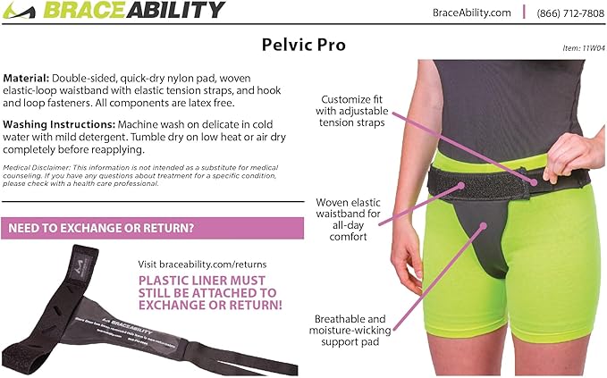 BraceAbility The Pelvic Pro Patented Prolapse Uterus Support Belt Girdle for Women’s Prolapsed for Dropped Bladder, Vulvar Varicosities, Postpartum Recovery, Symphysis Pubis Dysfunction Pain (M)-CubbioJoy