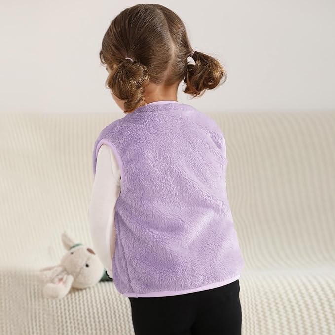 Baby Boys Girls Fleece Vest Zip Up Cute Bear Jackets Fuzzy Fall Winter Warm Clothes Newborn Outwear for Toddler Infant-CubbioJoy