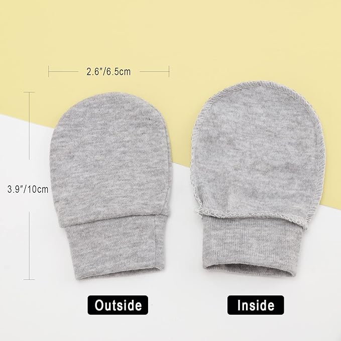 BQUBO Newborn Infant Toddler Mittens No Scratch Cotton Elastic Wrist Gloves Hypoallergenic for 0-6 Months Baby Boys Girls-CubbioJoy