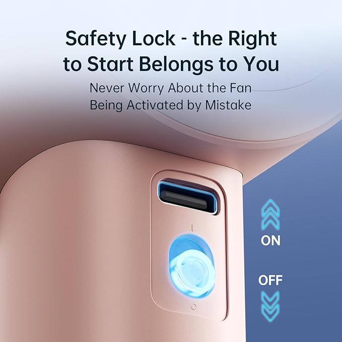 JISULIFE Portable Handheld Fan, Speed(1-100) Adjustable Turbo Mini and 3600mAh Battery Rechargeable Personal Fan, Digital Display, Gifts for Women Men Travel/Camping/Outdoor-Pink-CubbioJoy