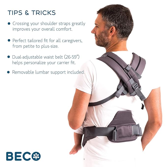 Beco Baby Carrier 8 Hybrid Newborn to Toddler Carrier (7–45 lbs) - All in 1 Breathable Mesh, Ergonomic Baby Backpack - Front & Hip Carrier with Adjustable Seat – Rust-CubbioJoy