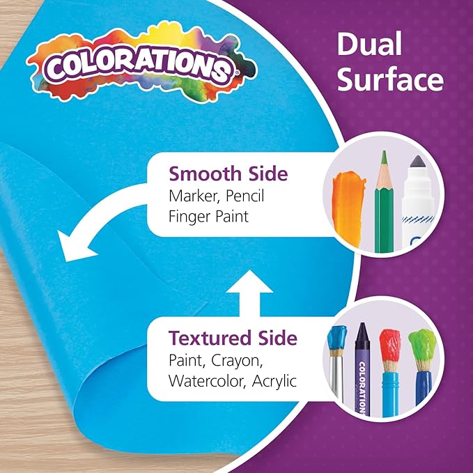 Colorations DSBB Bright Blue Dual Surface Paper Roll 36" x 1000' (1 Roll)-CubbioJoy