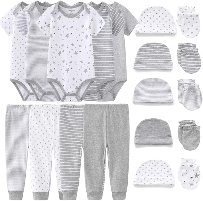 Kiddiezoom Unisex Baby Layette Essentials Giftset Clothing Set 19-Piece For Newborn Baby-CubbioJoy