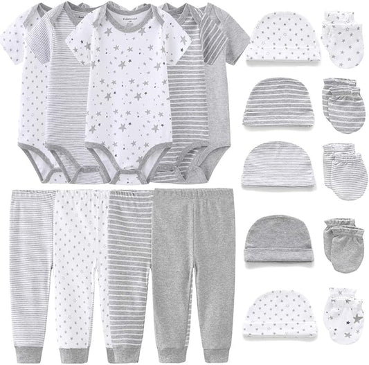 Kiddiezoom Unisex Baby Layette Essentials Giftset Clothing Set 19-Piece For Newborn Baby-CubbioJoy