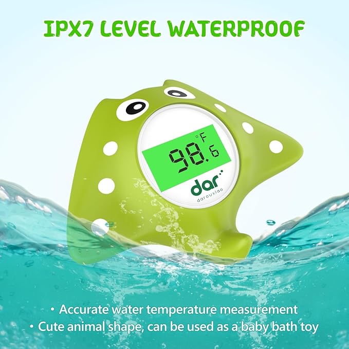 Baby Bath Thermometer, Digital Water Temperature Thermometer with 3 Color Backlit and Temperature Warning, Safety Bath Tube Thermometers Floating Toy for Infant, Toddler-CubbioJoy